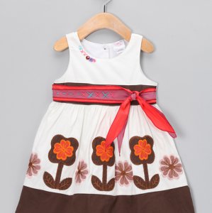 Платье "White & Brown Flower" The Silly Sissy