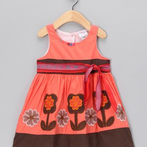 Платье "Orange & Brown Flower Bow" The Silly Sissy