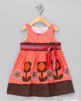 Платье "Orange & Brown Flower Bow" The Silly Sissy