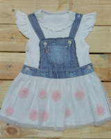 Детское платье с вышивкой "Розовые цветы" Kitikate