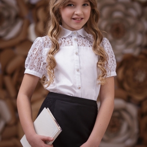 Детская блузка с коротким рукавом "Кружево" Zironka